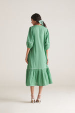 RHYS Green Balloon Sleeve Dress