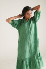 RHYS Green Balloon Sleeve Dress