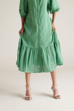 RHYS Green Balloon Sleeve Dress