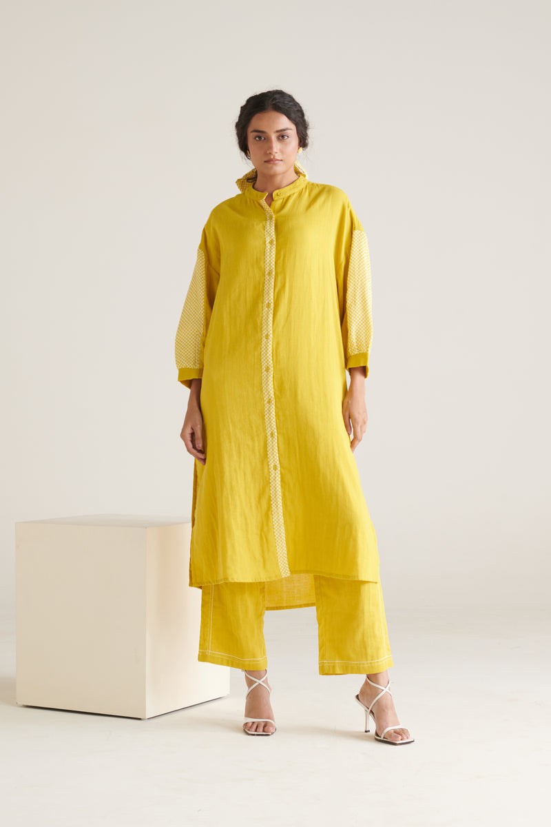 Celina Yellow Green Relaxed Fit Kurta