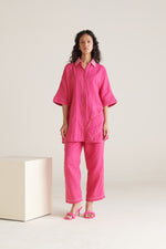 Mira Bright Pink Boxy Long Shirt