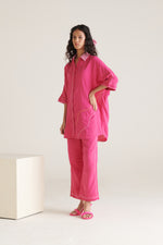 Mira Bright Pink Boxy Long Shirt