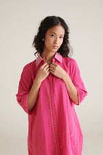 Mira Bright Pink Boxy Long Shirt