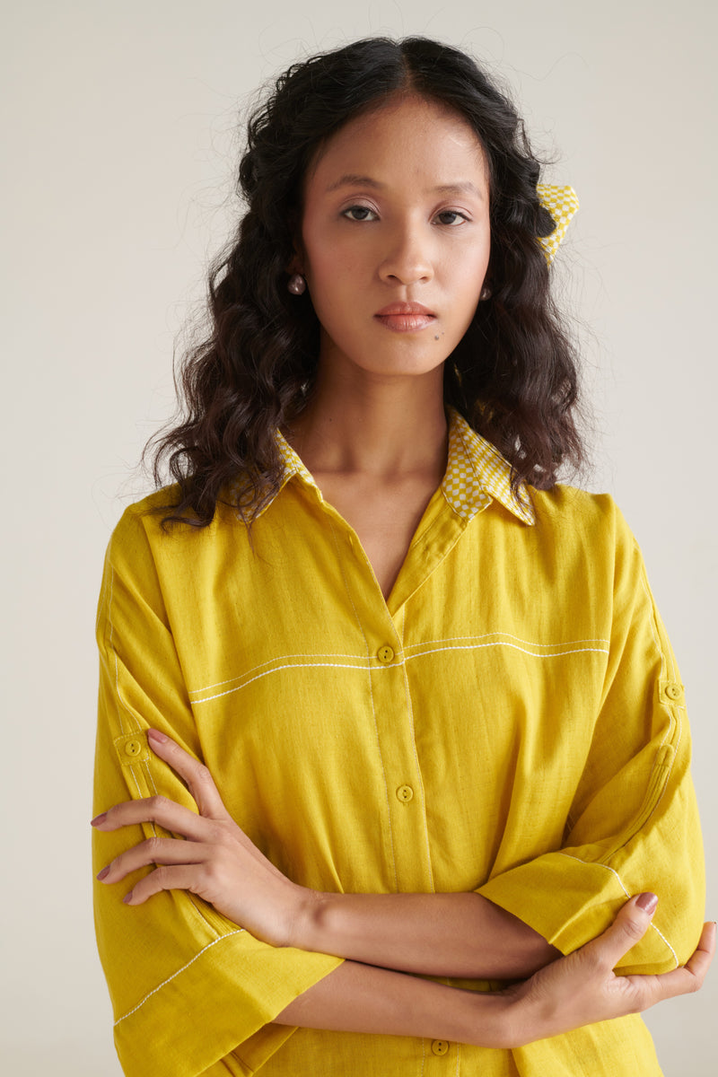Arlo Yellow Green Boxy Short Shirt