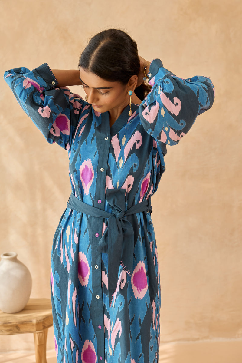 Capri Blue Rounded Hem Dress
