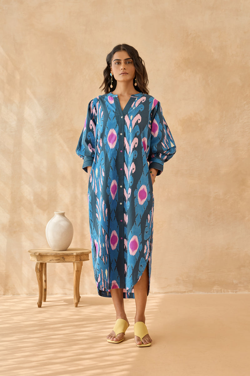 Capri Blue Rounded Hem Dress