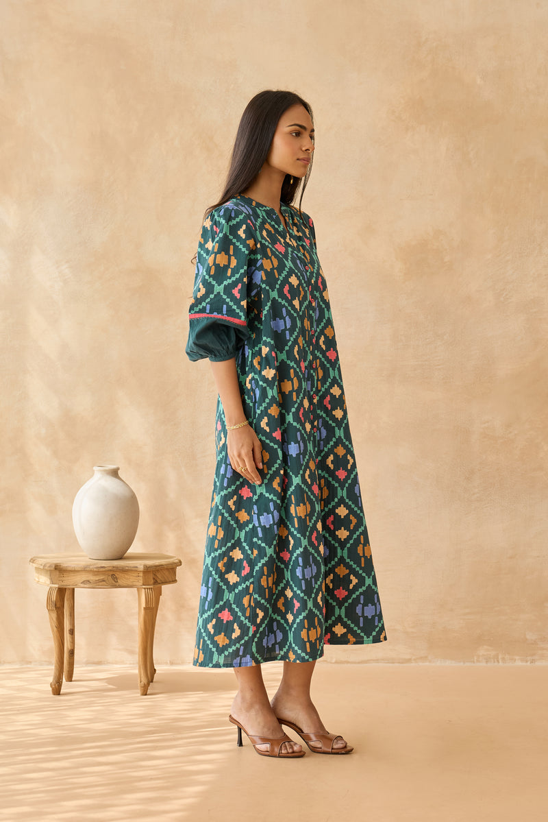 Myra Forest Green Dress