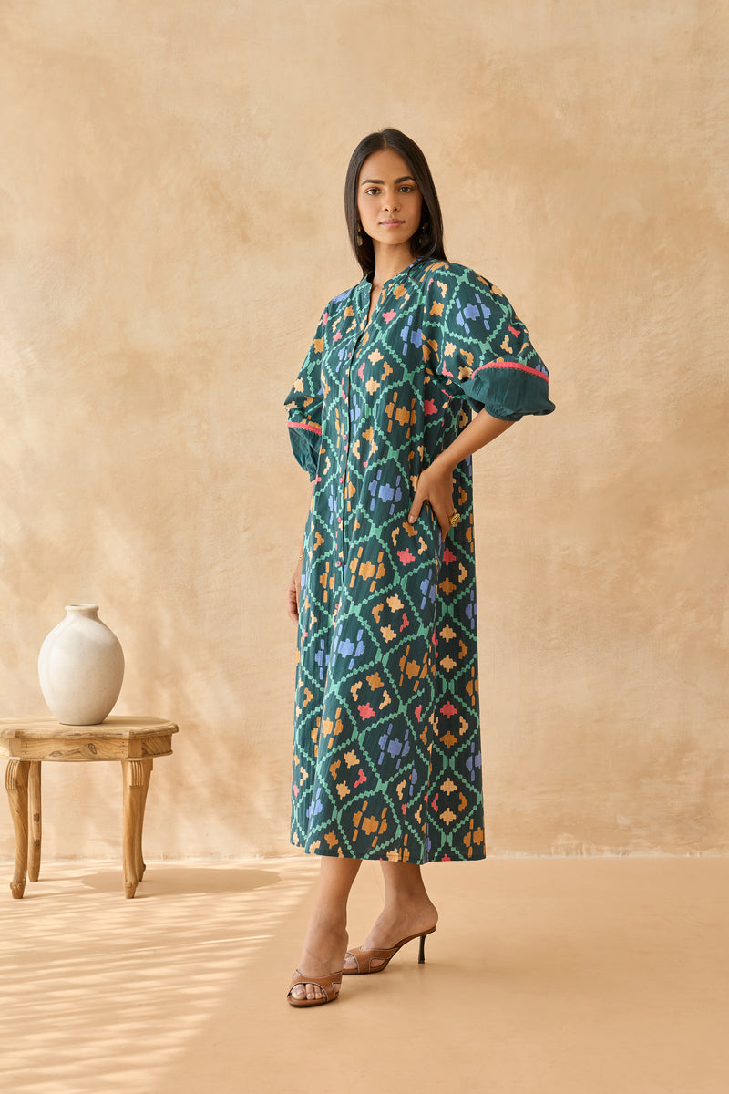 Myra Forest Green Dress