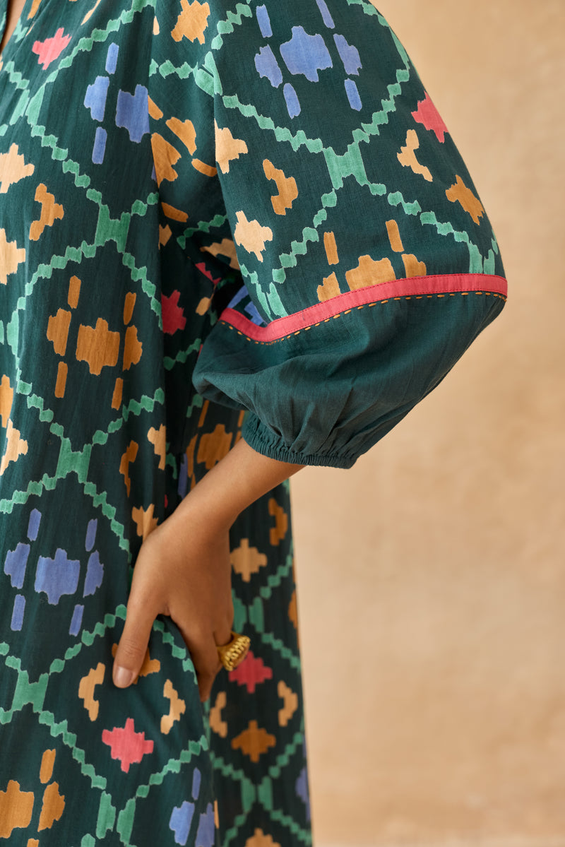 Myra Forest Green Dress