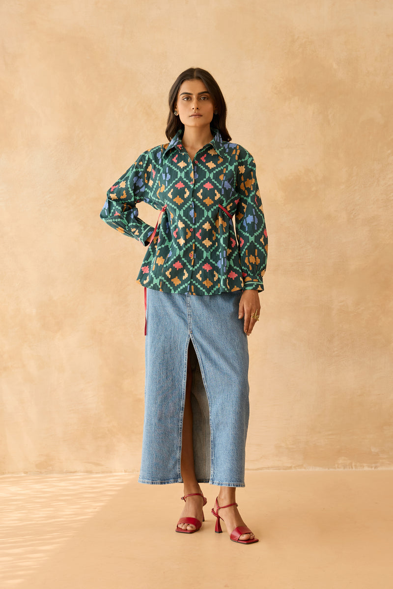 Sakh Forest Green Relaxed Shirt