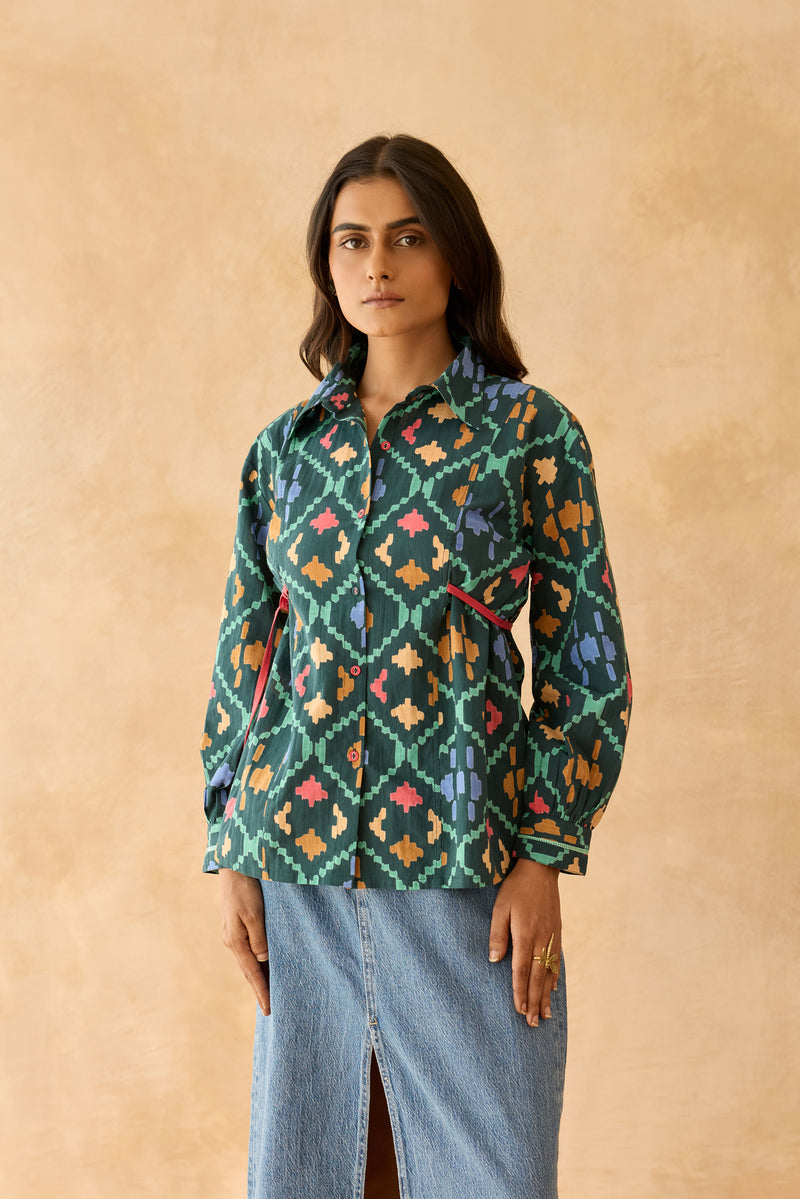 Sakh Forest Green Relaxed Shirt