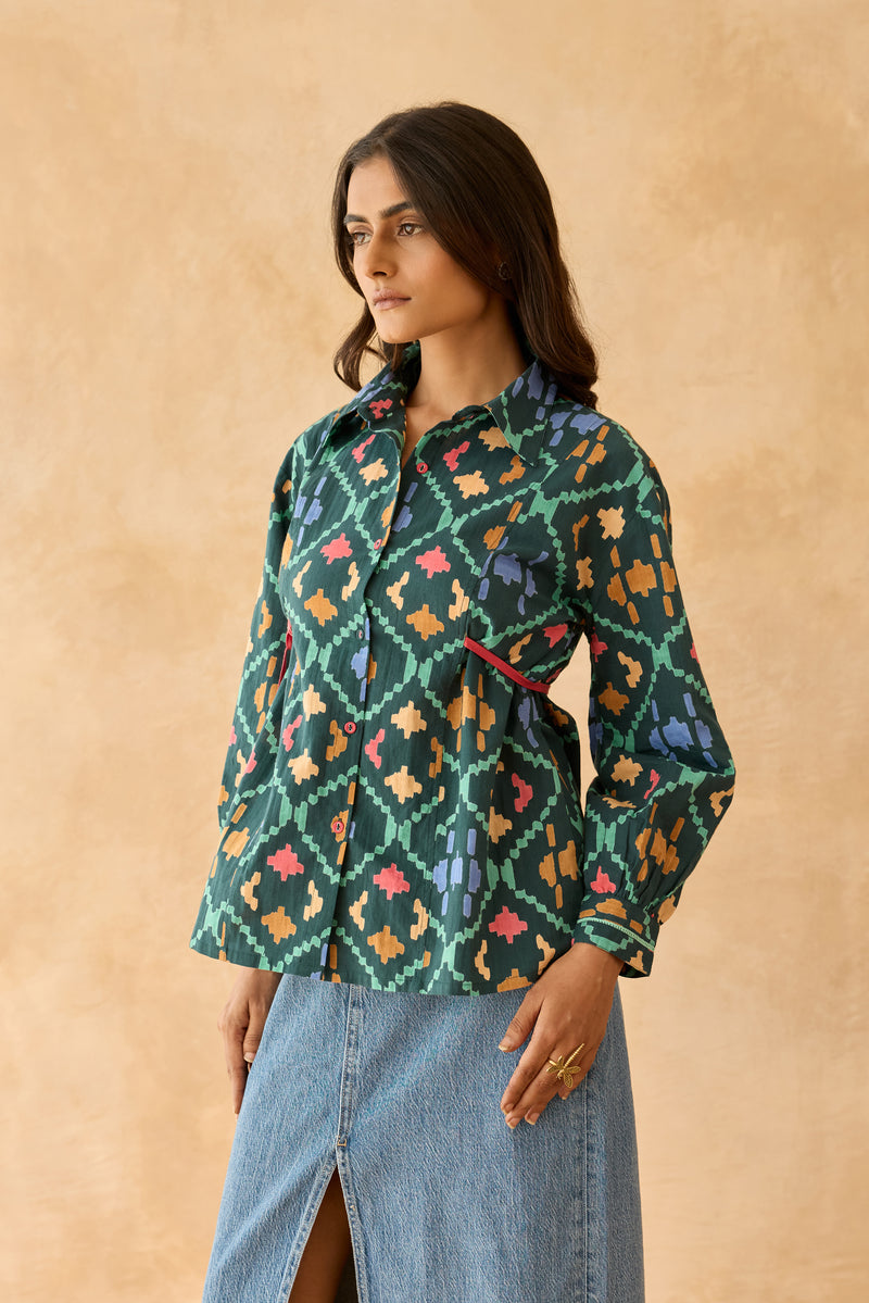 Sakh Forest Green Relaxed Shirt