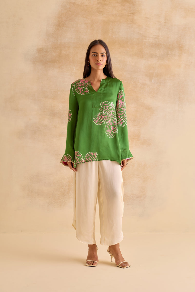 Meher Green Bell Sleeve Tunic
