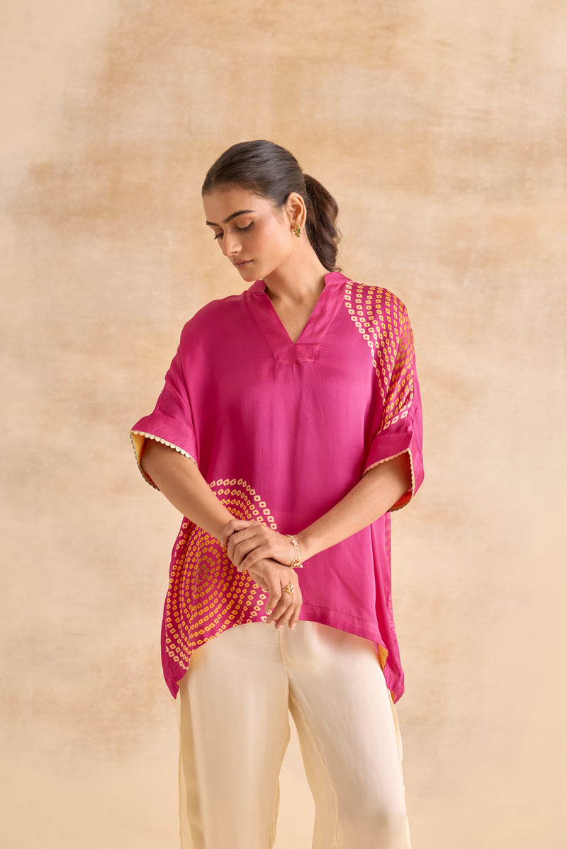 Rosalie Fuchsia Kaftan Top