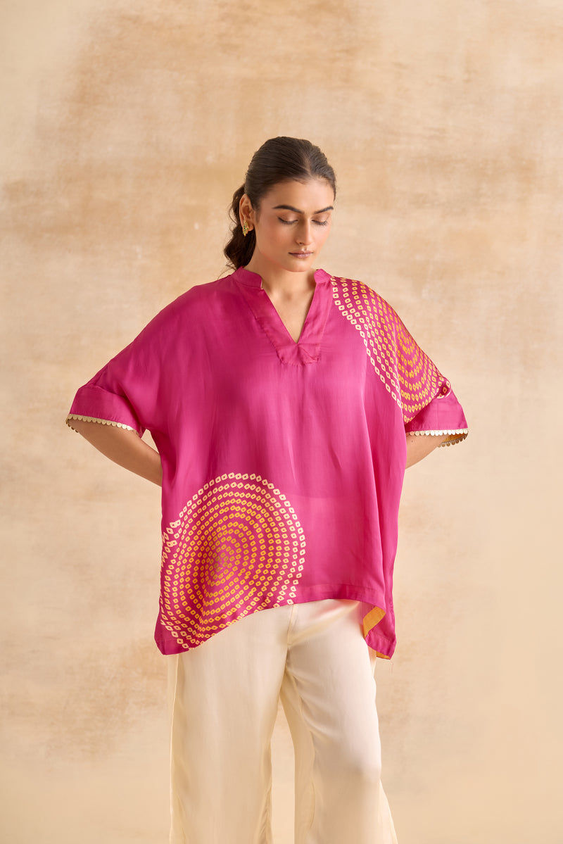 Rosalie Fuchsia Kaftan Top