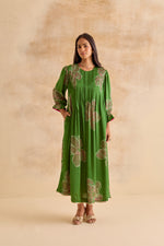 Amber Green Pintuck Dress