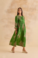 Amber Green Pintuck Dress