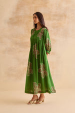 Amber Green Pintuck Dress