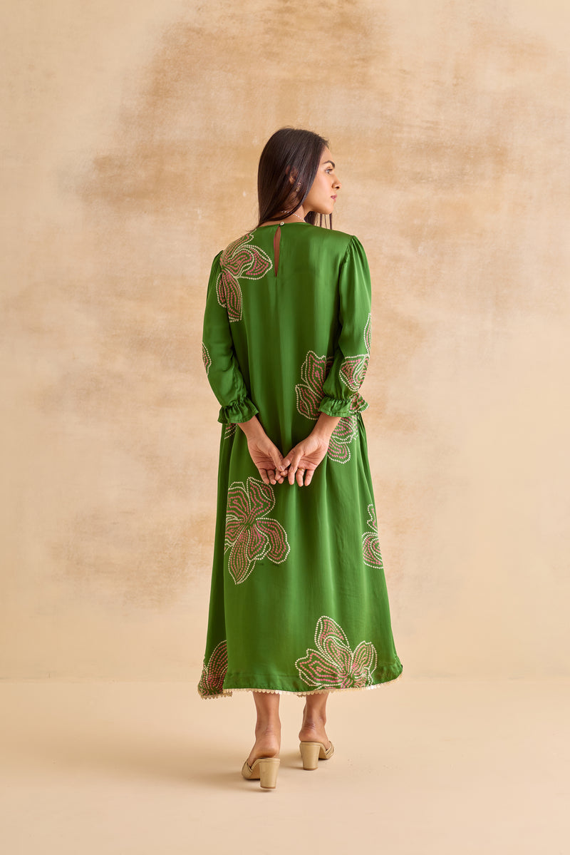Amber Green Pintuck Dress