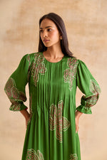 Amber Green Pintuck Dress
