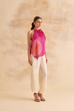Muse Fuchsia Handkerchief Halter Top