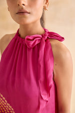 Muse Fuchsia Handkerchief Halter Top