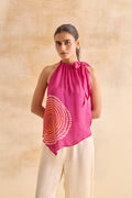 Muse Fuchsia Handkerchief Halter Top