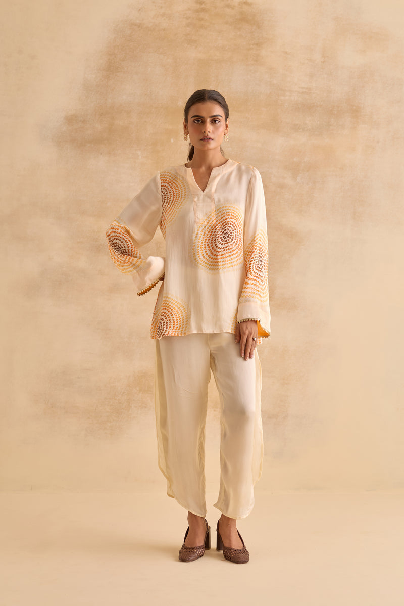 Meher Ivory Bell Sleeve Tunic