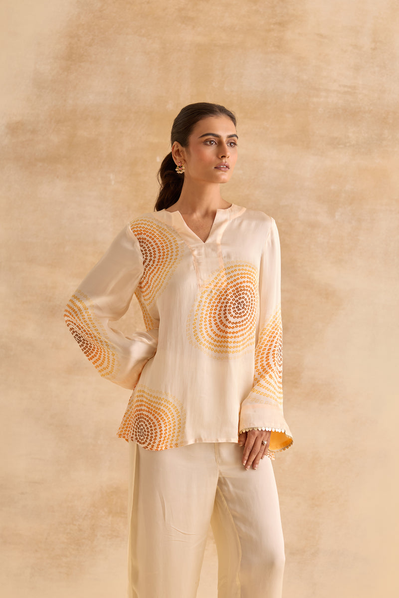 Meher Ivory Bell Sleeve Tunic