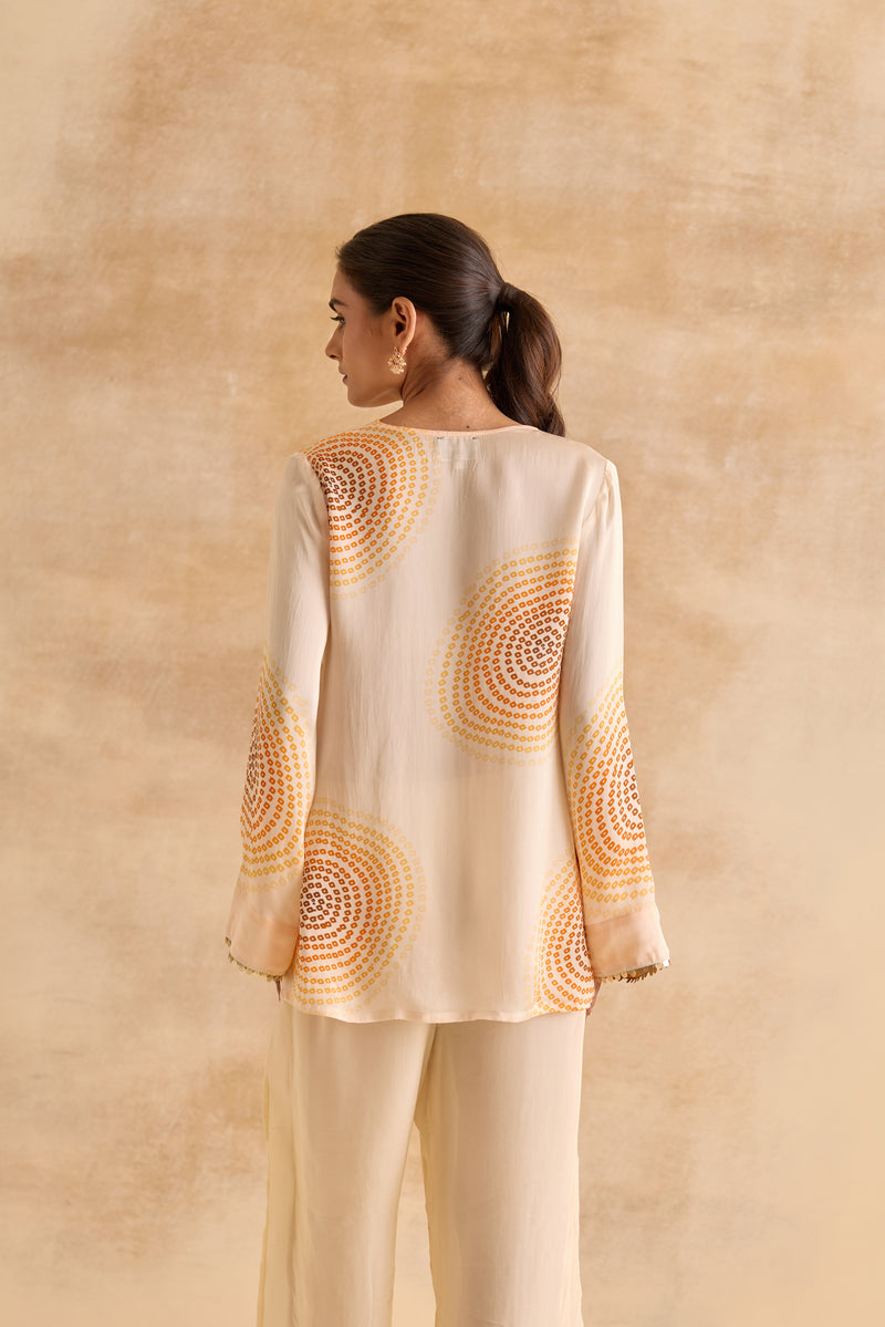 Meher Ivory Bell Sleeve Tunic