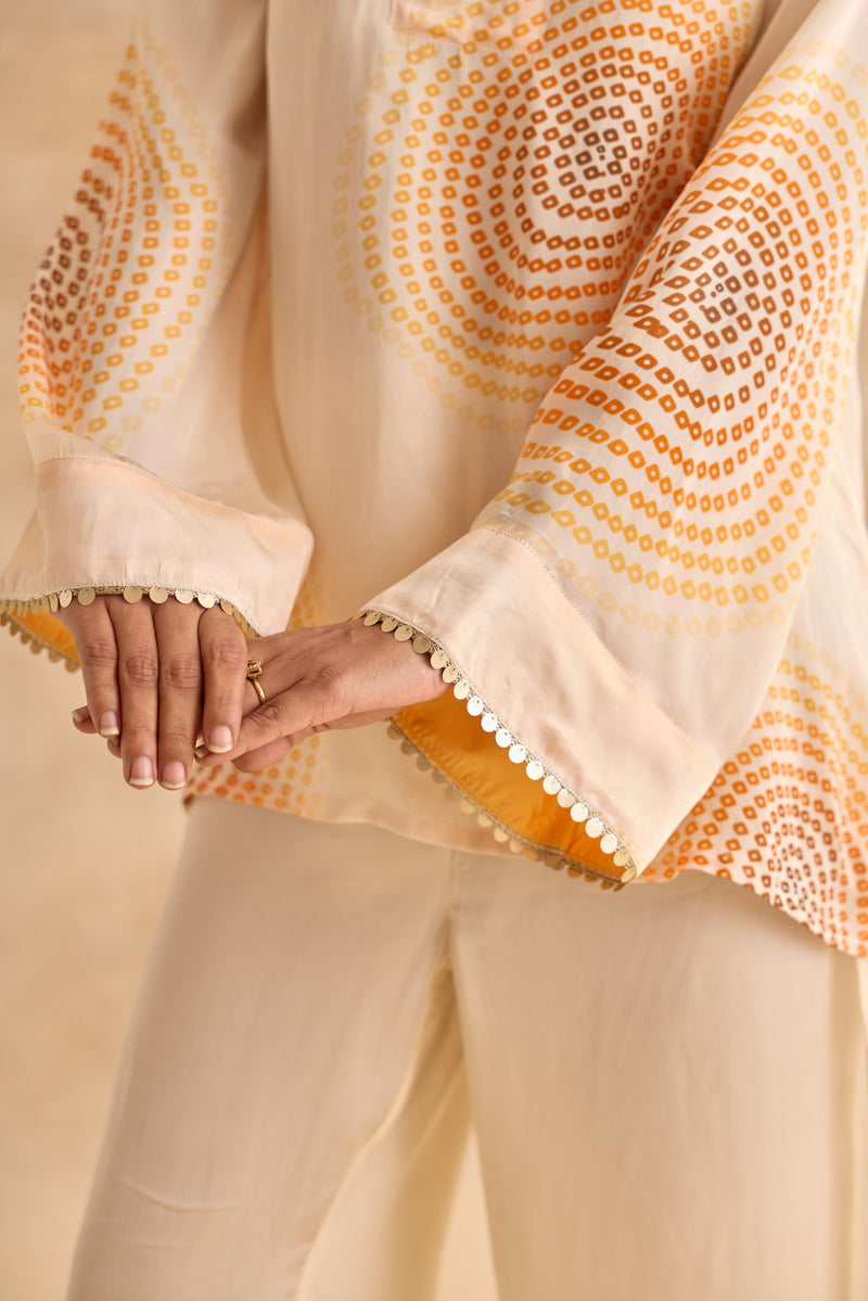 Meher Ivory Bell Sleeve Tunic