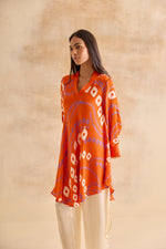 Sylvie Orange Bandhej Tunic