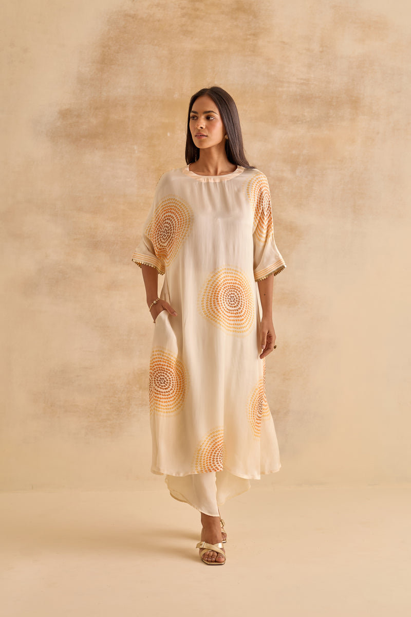 Hazel Ivory Kaftan Dress