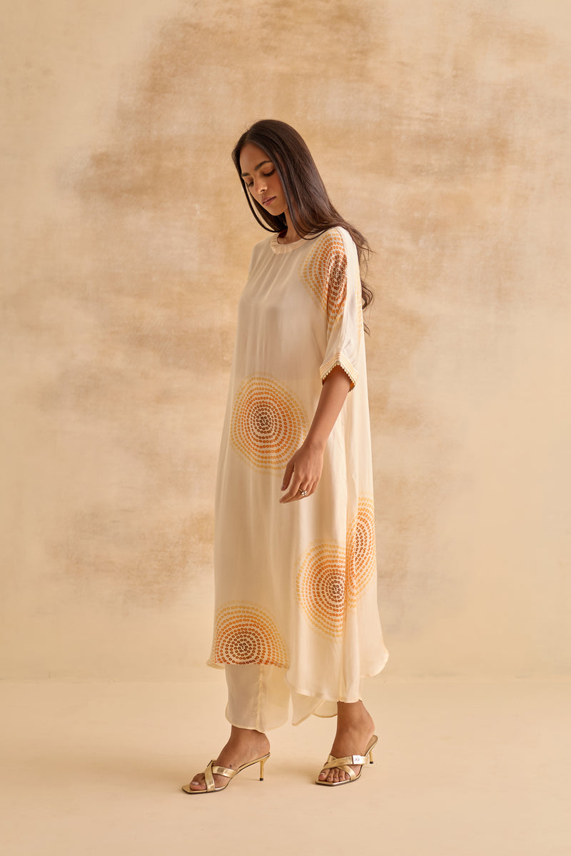 Hazel Ivory Kaftan Dress