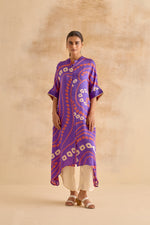 Leher Purple Bandhej Dress
