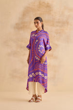 Leher Purple Bandhej Dress