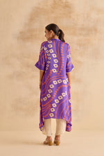Leher Purple Bandhej Dress