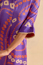 Leher Purple Bandhej Dress