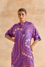 Leher Purple Bandhej Dress