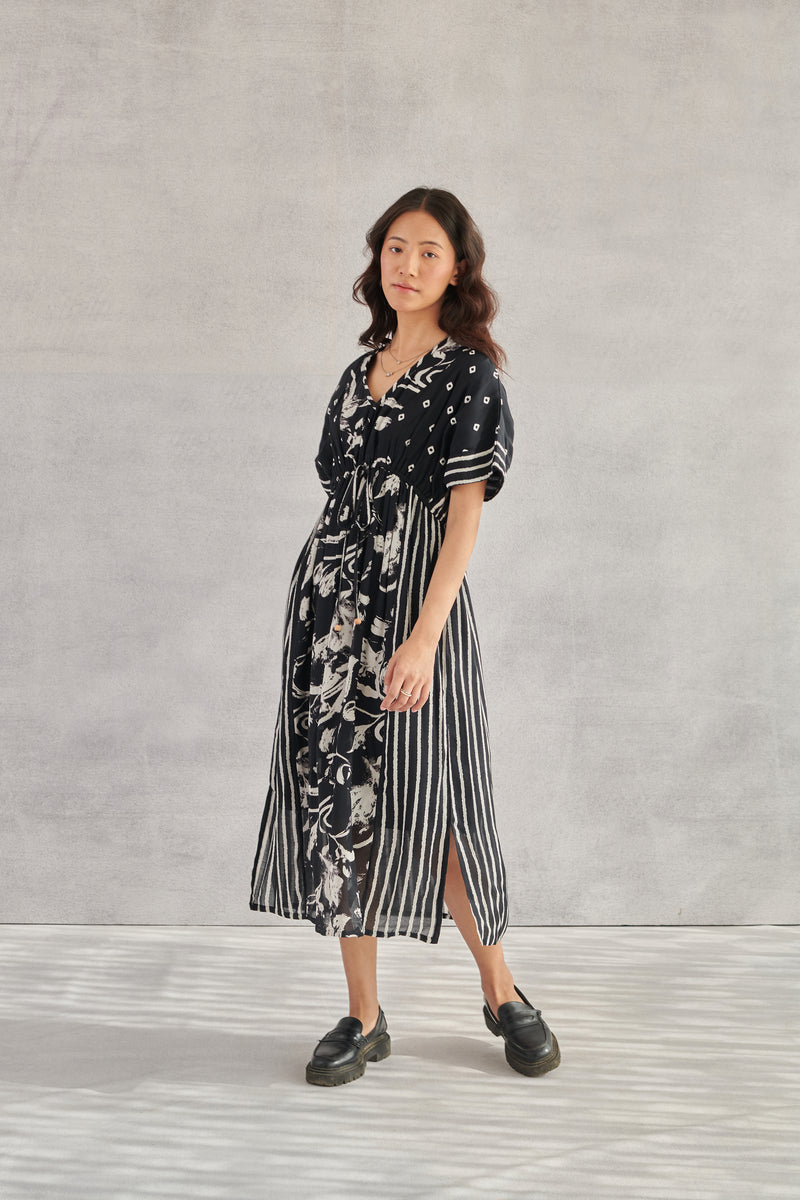 Kai Black Printed Kaftan Dress