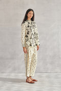Theo Creme Printed Cotton Shirt