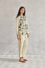 Theo Creme Printed Cotton Shirt