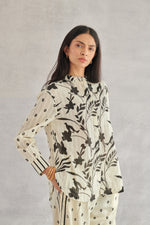Theo Creme Printed Cotton Shirt
