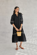 RHYS Black Balloon Sleeve Dress