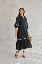 RHYS Black Balloon Sleeve Dress