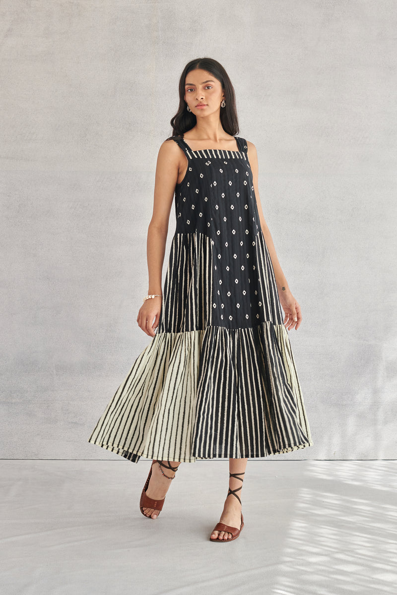 Zuri Black & White Strappy Dress