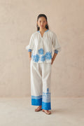 Plush White Dancing Flowers Top