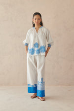 Plush White Dancing Flowers Top