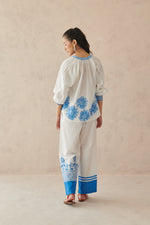 Plush White Dancing Flowers Top