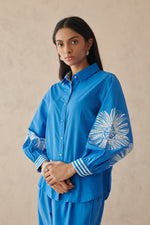Vivia Blue Dancing Floral Shirt
